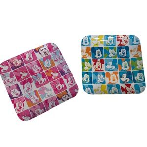 Disney Mickey & Minnie Mouse Square Melamine Plates Set of 2 Pop Art 10" Retired